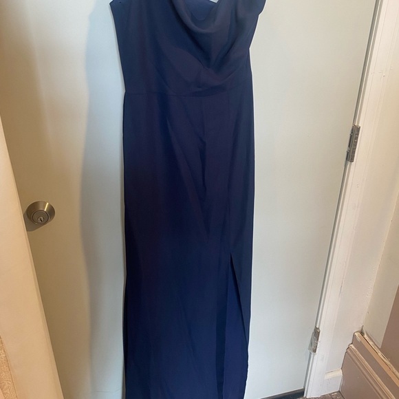 NWT After Six Crepe One Shoulder With Strap Cowl Dress - Picture 3 of 8
